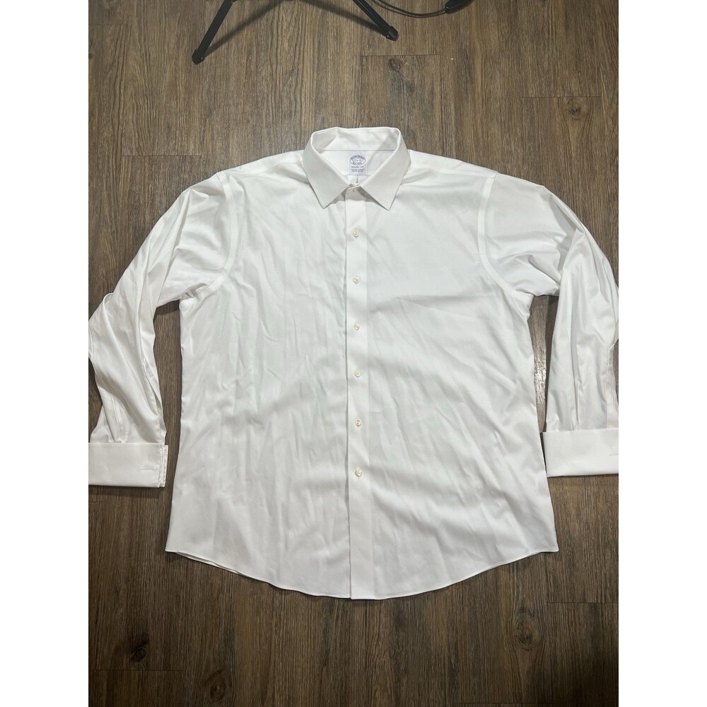 Brooks Brothers Tuxedo Shirt Men's 17.5 35 White French Cuff Regent Fit Supima